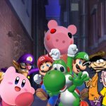 Wario and Friends dies by piggy while exploring in a dark alleyway | image tagged in alleyway,wario dies,piggy,crossover | made w/ Imgflip meme maker