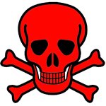 Red skull and bones