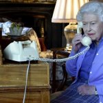 British Queen Elizabeth on phone call