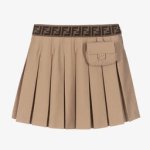 Fendi - Teen Girls Black Cotton Pleated Skirt | Childrensalon