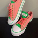 Pink and Green Tennis Shoes For Marcy Wu