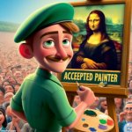 Accepted Painter: Coming Into Theaters 15/0/9890 | image tagged in accepted painter,adolf hitler,painting,history memes,art | made w/ Imgflip meme maker