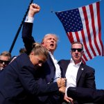 Trump fist flag Butler
