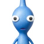 Blue pikmin looking at camera