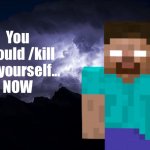 You should /kill yourself... NOW meme
