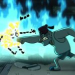 Bill Cipher getting punched