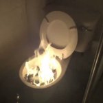 Toilet on fire