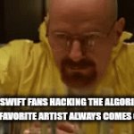 She is no where near worthy of being the biggest artist rn | TAYLOR SWIFT FANS HACKING THE ALGORITHM SO THAT THEIR FAVORITE ARTIST ALWAYS COMES OUT ON TOP: | image tagged in gifs,taylor swift | made w/ Imgflip video-to-gif maker