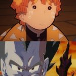 vegeta confronts zenitsu | ? IT'S PART OF THE FAIRYTALE SHE NEEDS TO DIE IN THE END ONE OF THE SADDEST DEATHS IN ALL OF FICTION | image tagged in zenitsu crys for marina,vegeta,demon slayer,fairy tales,fiction,anime meme | made w/ Imgflip meme maker