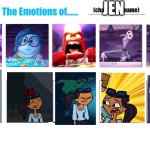 The Emotions of Jen | JEN | image tagged in the emotions of insert character here | made w/ Imgflip meme maker