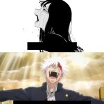 anime girl crying vs gojo laughing