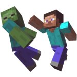 minecraft steve punches zombie