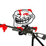 Bloody trollface with sniper