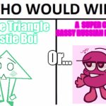 Upvote For Oodle, Downvote / Comment For Zara | A Cute Triangle Hostie Boi; A  SUPER CUTE SASSY RUSSIAN LETTER BOI; Or... | image tagged in cfmot,aib,oodle the doodle,zara,who would win,object show | made w/ Imgflip meme maker