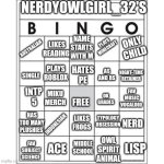 NerdyOwlGirl_32's Bingo