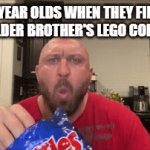 First gif I've ever made I guess I forgot to submit it lol | 3 YEAR OLDS WHEN THEY FIND THEIR OLDER BROTHER'S LEGO COLLECTION | image tagged in gifs,memes,forgot to post this a year ago lol,chips,lego,lol so funny | made w/ Imgflip video-to-gif maker