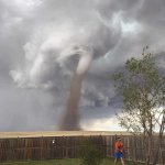 Man ignoring tornado