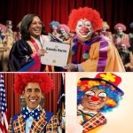 Obama welcomes Kamala to the clown club