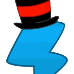 Blue top-hatted lightning