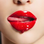Wet Red Lips