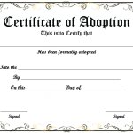 Certificate of adoption