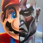Dope ass Kratos-Mario meme