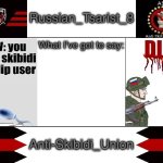 Russian_Tsarist_8 announcement temp Anti-Skibidi_Union version meme