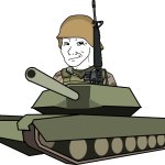 wojak in a tank (happy)