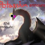 Potassium announcement template (thanks toelicker43)