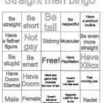 Straight men bingo template