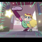 Star butterfly kicks the door