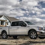 This badass picture of a 2019 Ford F150 XLT carrying a house template