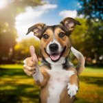 A.I dog giving thumbs up template