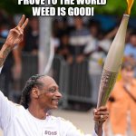 Snoop Dog Weed Champion | WHEN YOU PROVE TO THE WORLD
 WEED IS GOOD! | image tagged in snoop dog at the olympics,snoop,snoop dog,weed,marijuana | made w/ Imgflip meme maker