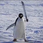 Penguin with knife template