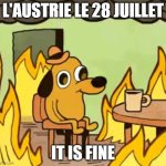 Its fine | L'AUSTRIE LE 28 JUILLET; IT IS FINE | image tagged in its fine | made w/ Imgflip meme maker