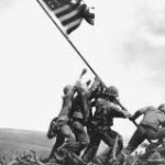 Iwo Jima Soldiers raising American Flag