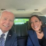 Biden Harris in car