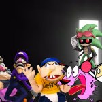 Wario and Friends dies by Jeffy and Waluigi accidentally summoning Scourge.EXE at 3AM while exploring in a dark room | image tagged in light door,wario dies,crossover | made w/ Imgflip meme maker