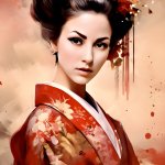 Geisha | image tagged in geisha,japanese,memes,beautiful woman,digital art | made w/ Imgflip meme maker