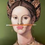 the orange pencil mujer con lapiz en nariz AgnoloBronzino S.XVI