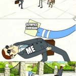 Strong person jump good | OLYMPICS COVERAGE; ME | image tagged in regular show,sports,olympics | made w/ Imgflip meme maker