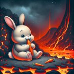 cute rabit sitting in hell