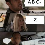 I found this and it is not funny at all | A B C-; Z | image tagged in memes,the rock driving | made w/ Imgflip meme maker