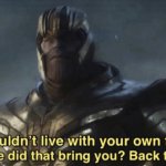 Thanos back to me failure single image