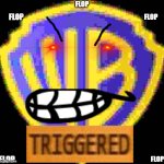 warner bros when they get triggered over the word flop | FLOP; FLOP; FLOP; FLOP; FLOP | image tagged in warner bros logo,triggered,memes,warner bros discovery | made w/ Imgflip meme maker