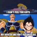 princess peach can't feel nappa and vegeta | I CAN'T FEEL YOU GUYS | image tagged in nappa and vegeta mocks women,princess peach,dragon ball z,feelings,nintendo,super mario bros | made w/ Imgflip meme maker