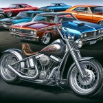 Cruiser bike and muscle cars