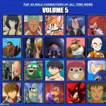 top 20 favorite male characters volume 5 | image tagged in 20 male characters volume 5,top 10,favorites,anime,movies,video games | made w/ Imgflip meme maker