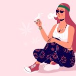 Girl smoking blunt